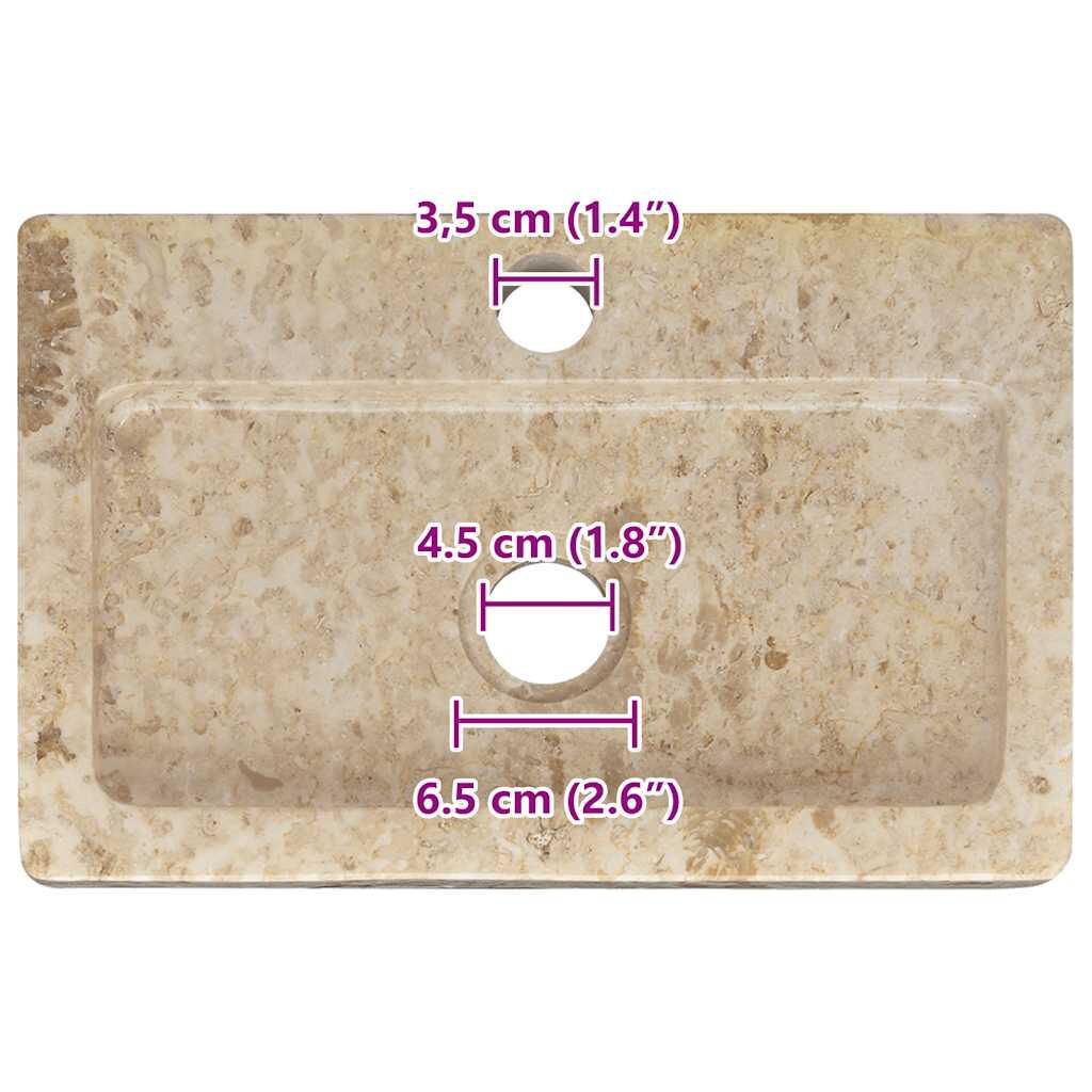 vidaXL Νιπτήρας Επιτοίχιος Κρεμ 38 x 24 x 6,5 εκ. Μαρμάρινος