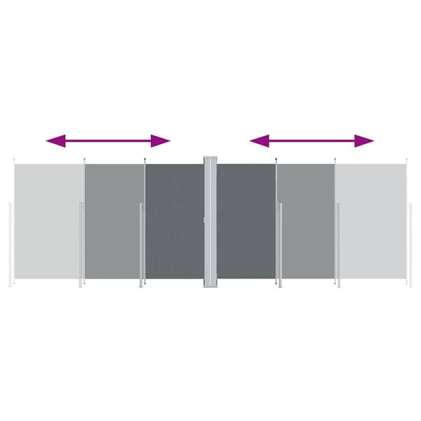 vidaXL Σκίαστρο Πλαϊνό Συρόμενο Ανθρακί 220 x 600 εκ.