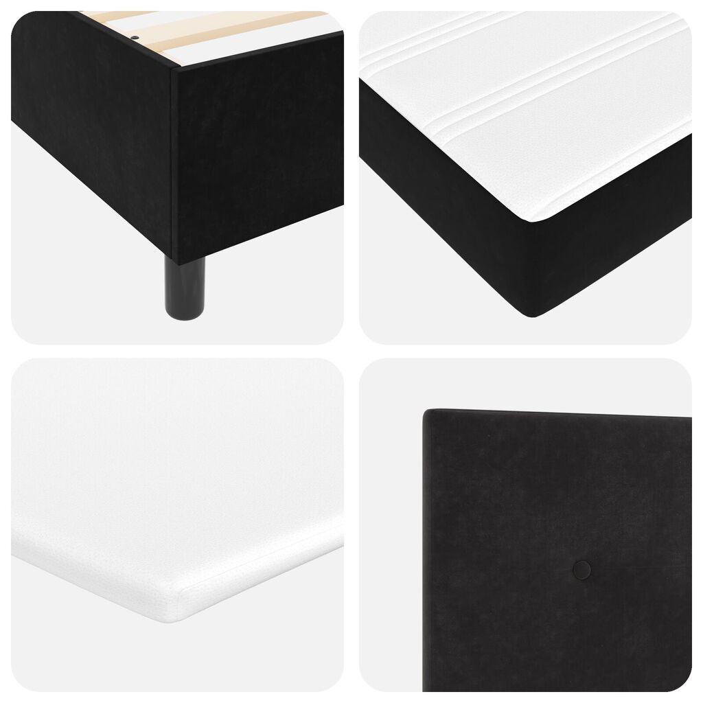 vidaXL Κρεβάτι Box Spring με Στρώμα & Πάγκο Μαύρο 120x200 εκ. Βελούδο