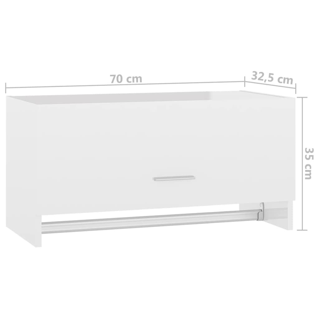 vidaXL Ντουλάπα Γυαλιστερό Λευκό 70 x 32,5 x 35 εκ. από Επεξ. Ξύλο