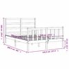 vidaXL Πλαίσιο Κρεβατιού με Κεφαλάρι Μαύρο 140x200 εκ. Μασίφ Ξύλο