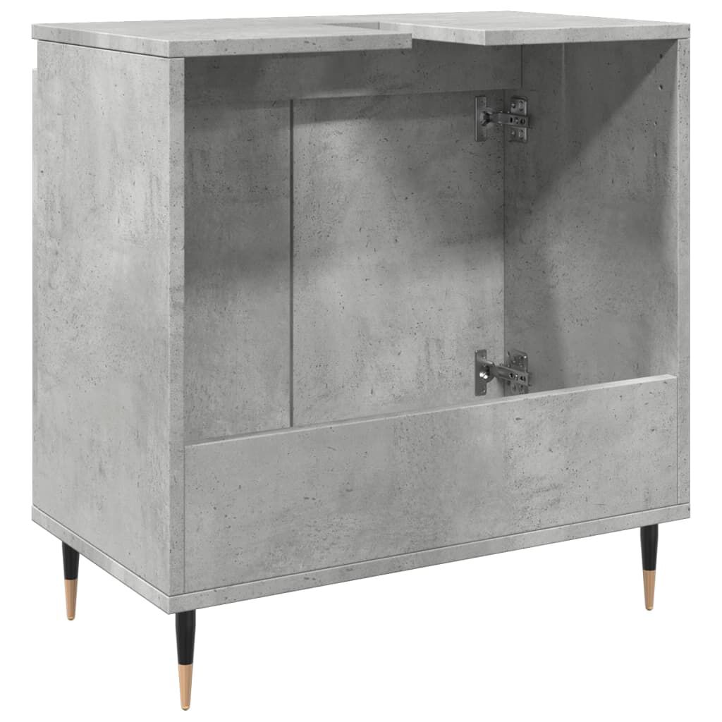 vidaXL Ντουλάπι Μπάνιου Γκρι Σκυροδεμ. 58 x 33 x 60 εκ. Επεξεργ. Ξύλο