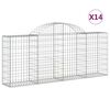 vidaXL Συρματοκιβώτια Τοξωτά 14 τεμ. 200x30x80/100 εκ. Γαλβαν. Ατσάλι