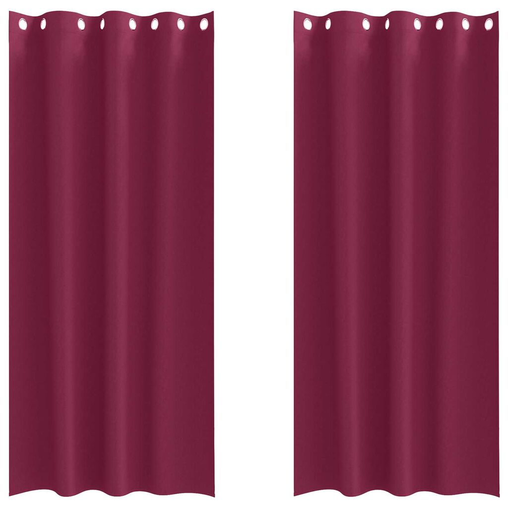 vidaXL Κουρτίνες με κουρτίνες 2 pcs Κόκκινο 260 x 140 εκ. Πολυεστέρας
