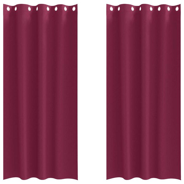 vidaXL Κουρτίνες με κουρτίνες 2 pcs Κόκκινο 260 x 140 εκ. Πολυεστέρας