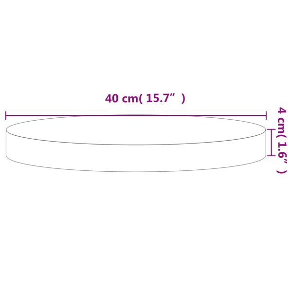 vidaXL Επιφάνεια Τραπεζιού Στρογγυλή Ø40x4 εκ. Μασίφ Ξύλο Οξιάς