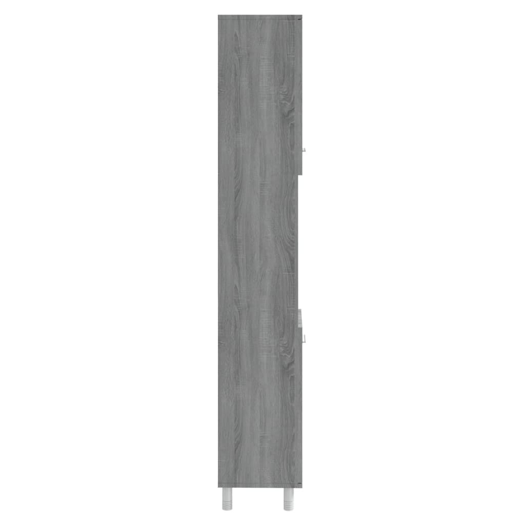 vidaXL Ντουλάπι Μπάνιου Γκρι Sonoma 30x30x179 εκ. Επεξεργασμένο Ξύλο