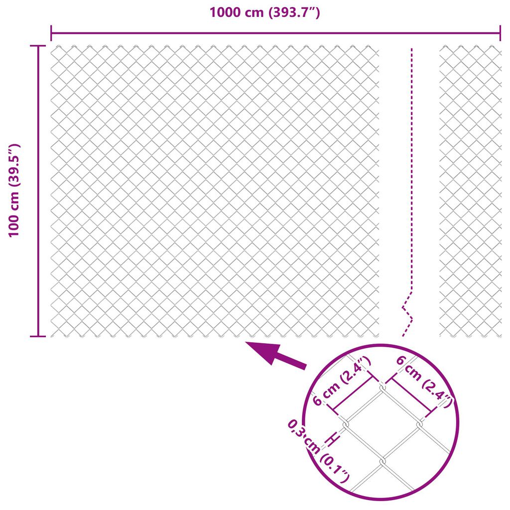 vidaXL Φράκτης Chain Link με 10 U Πόλους Πράσινος 1x10 μ Ατσάλι