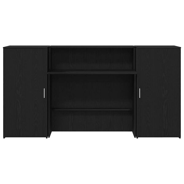 vidaXL Γραφείο υποδοχής Μαύρο Δρυς 200x50x103,5 εκ. Επεξεργασμένο Ξύλο