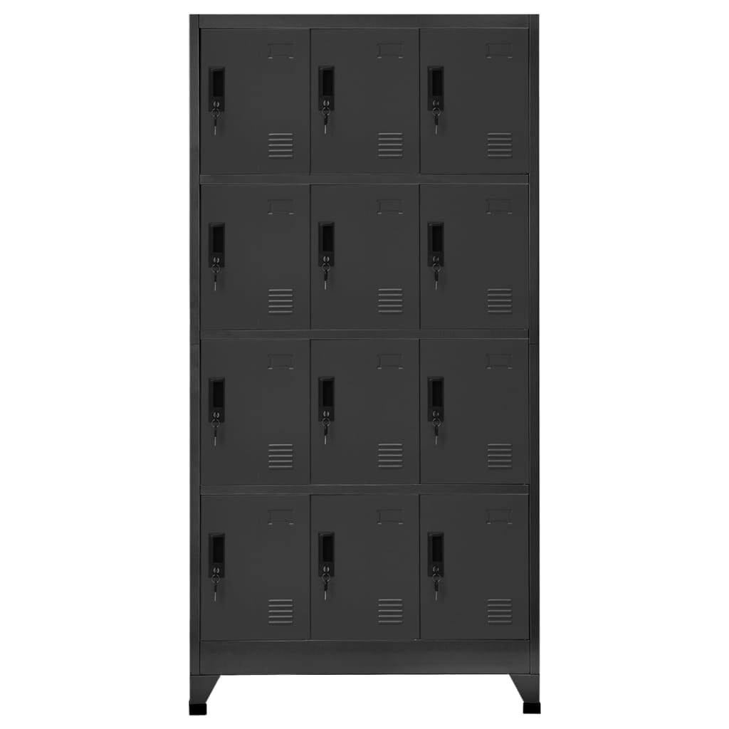 vidaXL Φοριαμός Ανθρακί 90 x 45 x 180 εκ. Ατσάλινος