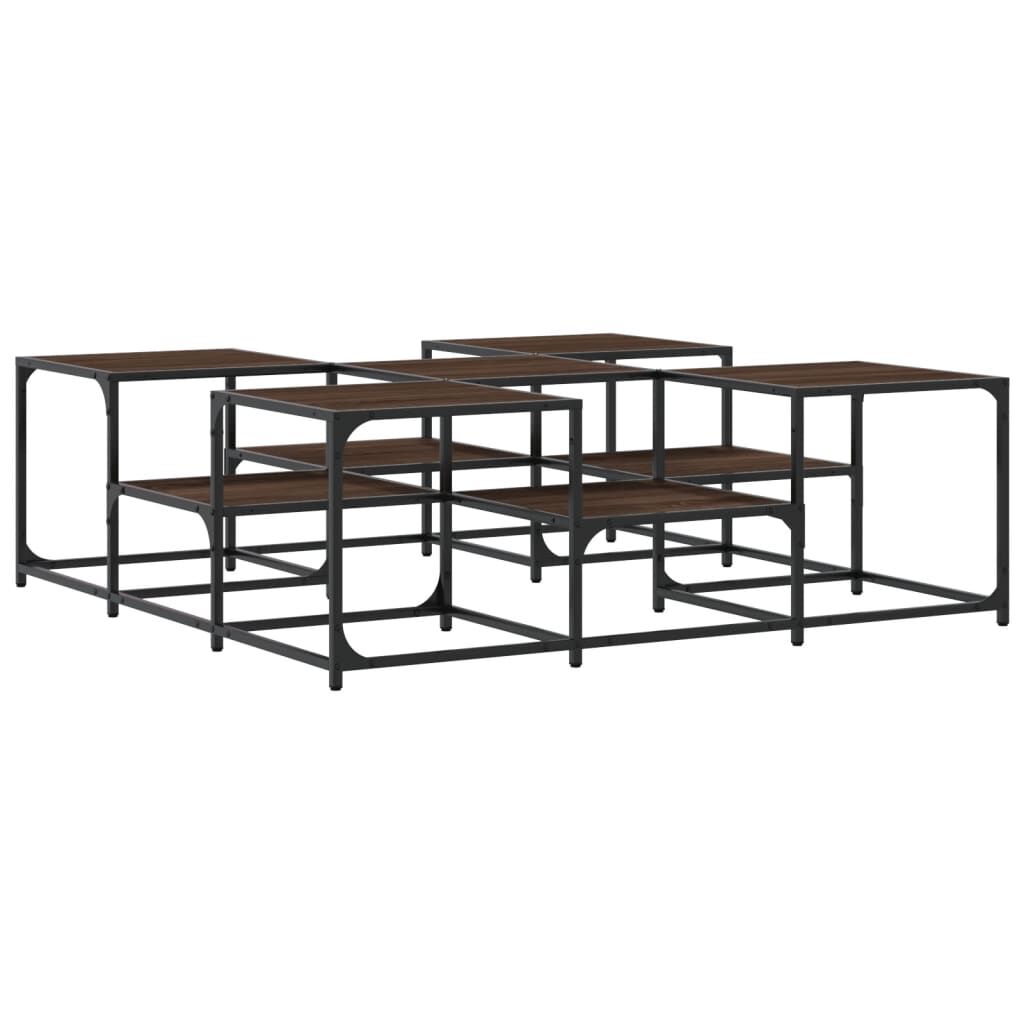 vidaXL Τραπεζάκι Σαλονιού Καφέ Δρυς 121x121x40 εκ. Επεξεργασμένο Ξύλο