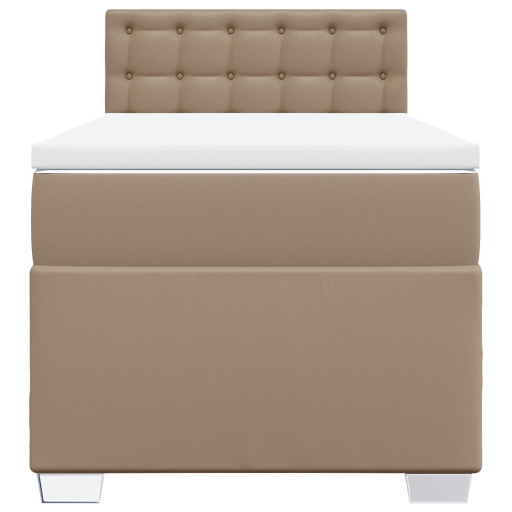 vidaXL Κρεβάτι Boxspring με Στρώμα Καπουτσίνο 80x200 εκ. Συνθ. Δέρμα