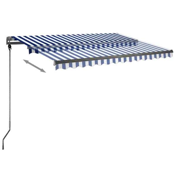 vidaXL Τέντα Αυτόματη Ανεξάρτητη Μπλε/Λευκό 300 x 250 εκ.