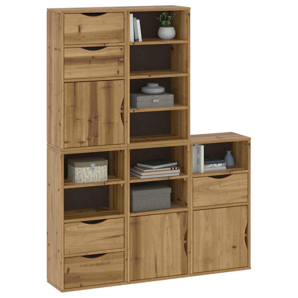 vidaXL Πλαϊνά ντουλάπια 5 τεμ. ODDA 40x24x79 εκ. από Μασίφ Ξύλο Πεύκου