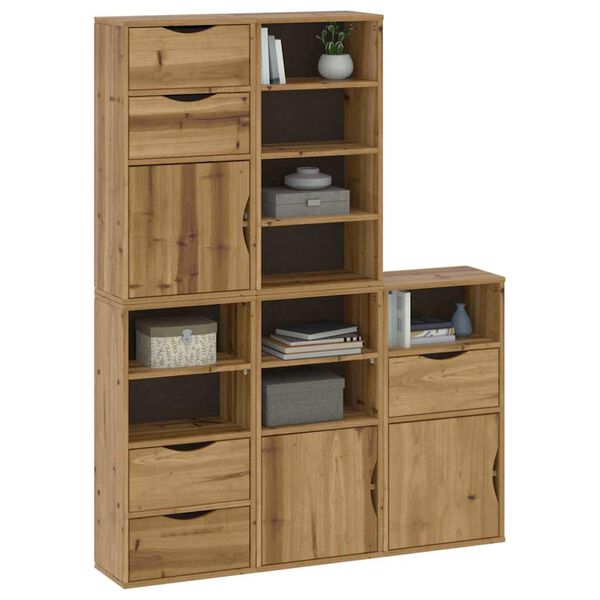 vidaXL Πλαϊνά ντουλάπια 5 τεμ. ODDA 40x24x79 εκ. από Μασίφ Ξύλο Πεύκου