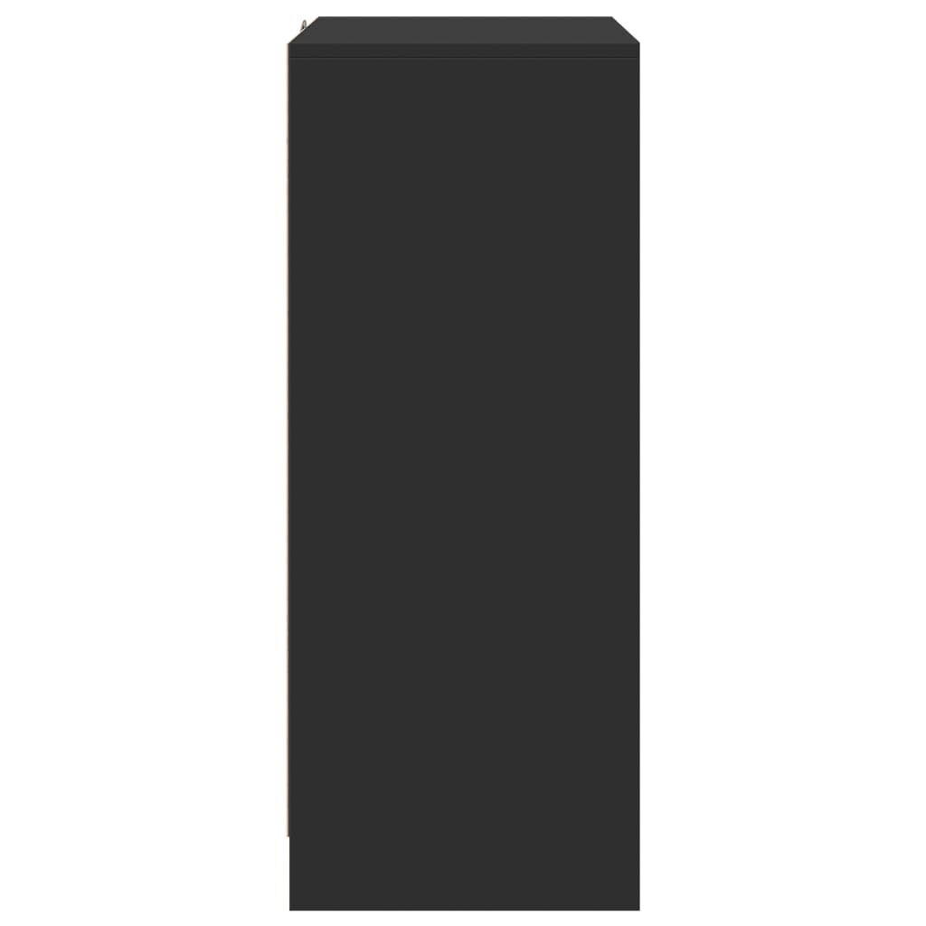 vidaXL Ντουλάπι με Φώτα LED Μαύρη 77x34x85 εκ. Επεξεργασμένο Ξύλο