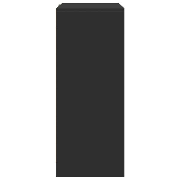 vidaXL Ντουλάπι με Φώτα LED Μαύρη 77x34x85 εκ. Επεξεργασμένο Ξύλο