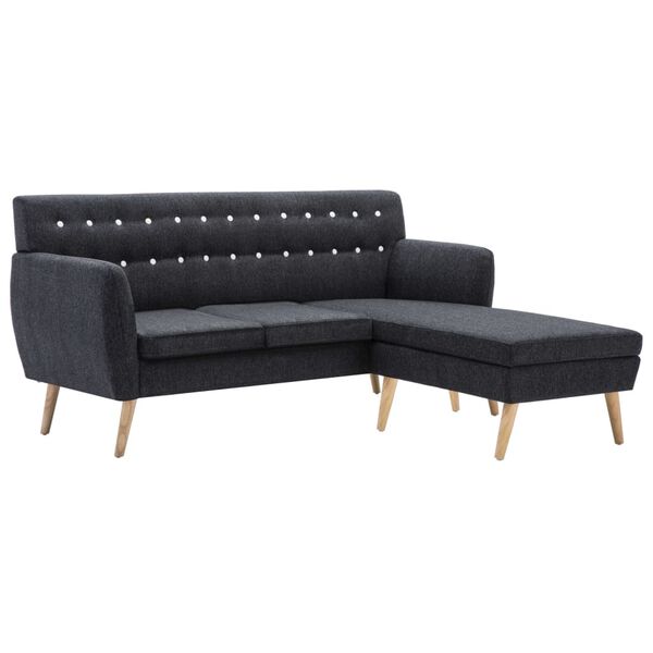 vidaXL Καναπές Γωνιακός Σκούρο Γκρι 171,5 x 138 x 81,5 εκ. Υφασμάτινος
