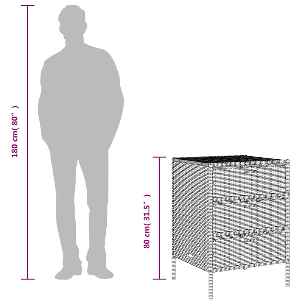 vidaXL Ντουλάπι Αποθήκευσης Κήπου Γκρι 55x59x80 εκ. Συνθετικό Ρατάν