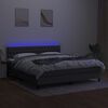 vidaXL &Kappa;&rho;&epsilon;&beta;ά&tau;&iota; Boxspring &mu;&epsilon; &Sigma;&tau;&rho;ώ&mu;&alpha; & LED &Sigma;&kappa;.&Gamma;&kappa;&rho;&iota; 180x200 &epsilon;&kappa; &Upsilon;&phi;&alpha;&sigma;&mu;ά&tau;&iota;&nu;&omicron;