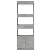 vidaXL Ντουλάπι Γκρι Σκυρ. 63x33x180 εκ. από Επεξεργασμένο Ξύλο