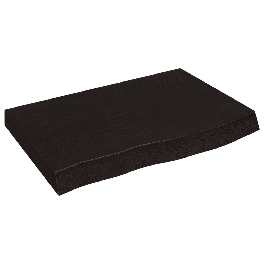vidaXL Πάγκος Μπάνιου Σκούρο Καφέ 60x50x(2-4) εκ. Επεξεργ. Μασίφ Ξύλο