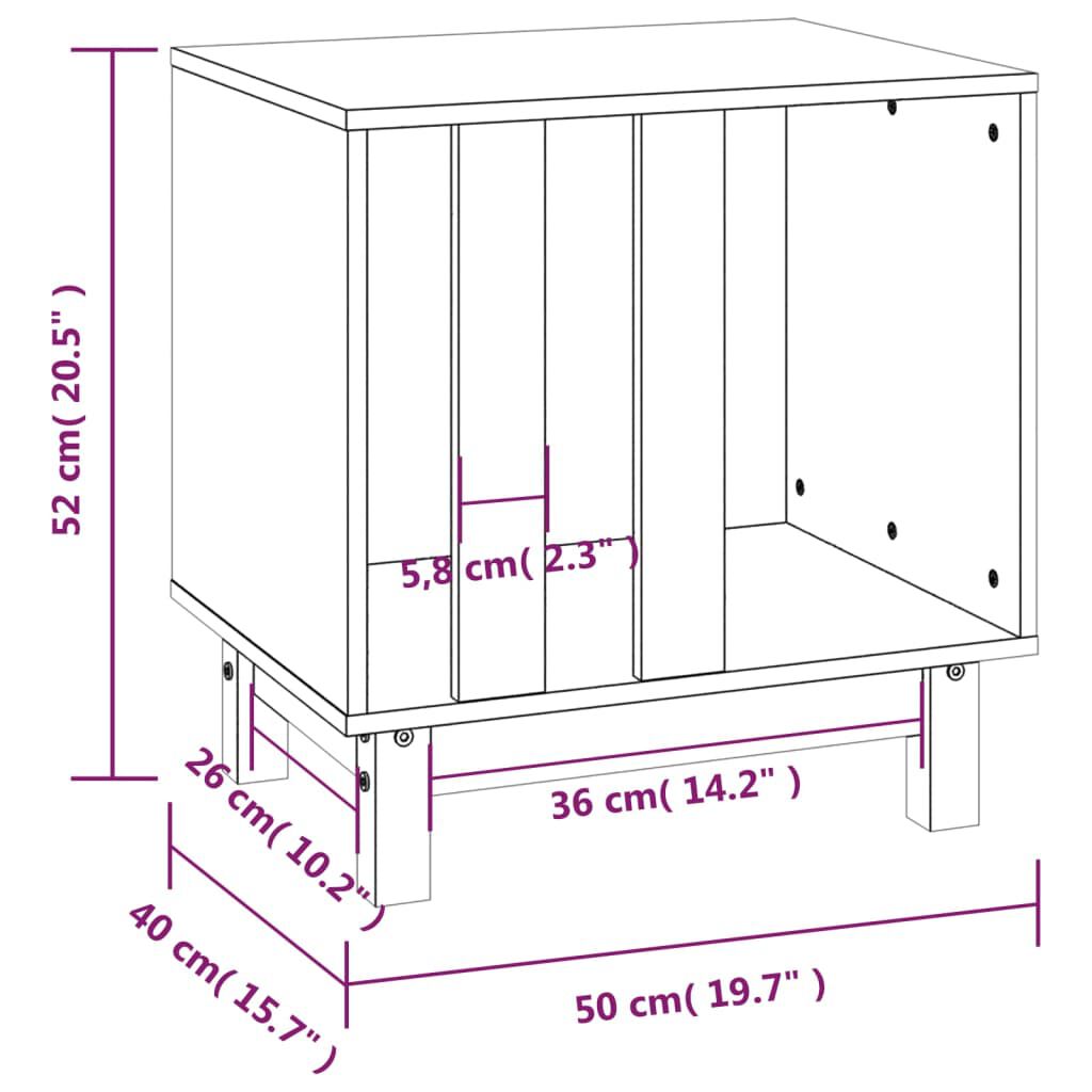 vidaXL Σπιτάκι Σκύλου Λευκό 50 x 40 x 52 εκ. από Μασίφ Ξύλο Πεύκου