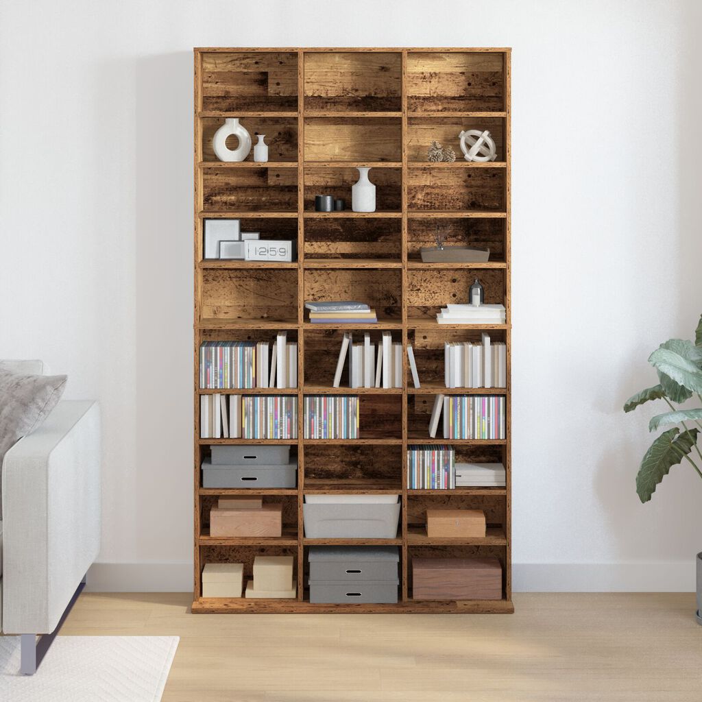 vidaXL Βάση CD - Παλιό ξύλο - 101x23x177.5 εκ - Επεξεργασμένο ξύλο