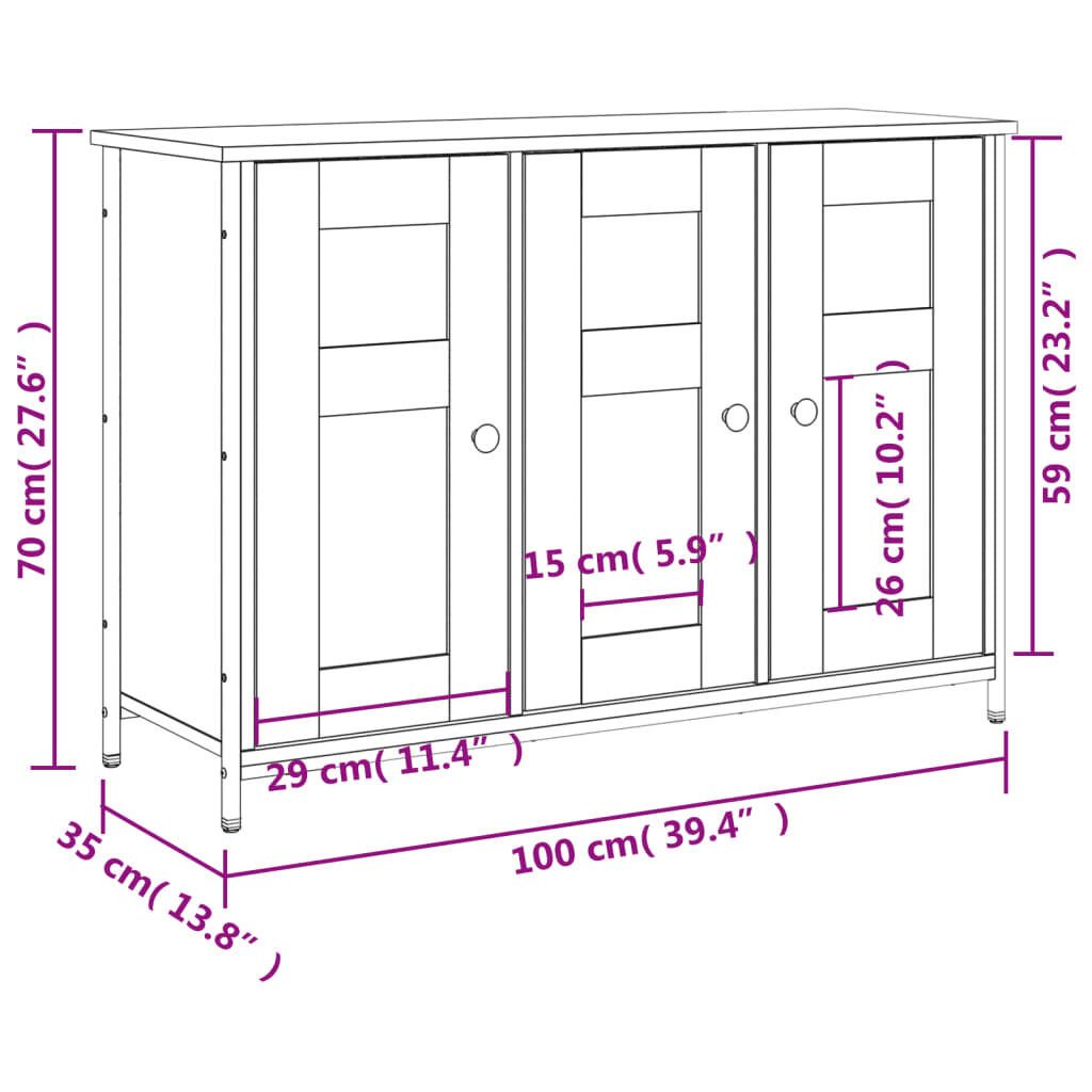 vidaXL Ντουλάπι Καπνιστή Δρυς 100x35x70 εκ. από Επεξεργασμένο Ξύλο