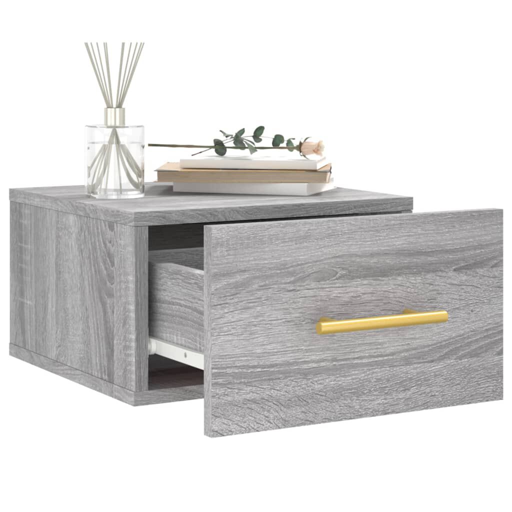 vidaXL Κομοδίνα Επιτοίχια Γκρι Sonoma 35 x 35 x 20 εκ.