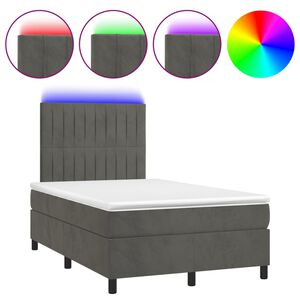 vidaXL &Kappa;&rho;&epsilon;&beta;ά&tau;&iota; Boxspring &mu;&epsilon; &Sigma;&tau;&rho;ώ&mu;&alpha; & LED &Sigma;&kappa;.&Gamma;&kappa;&rho;&iota; 120x190&epsilon;&kappa;. &Beta;&epsilon;&lambda;&omicron;ύ&delta;&iota;&nu;&omicron;