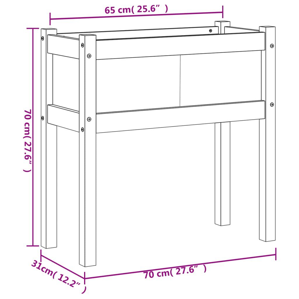 vidaXL Ζαρντινιέρες με Πόδια 70x31x70 εκ Εμποτ. Ξύλο Πεύκου