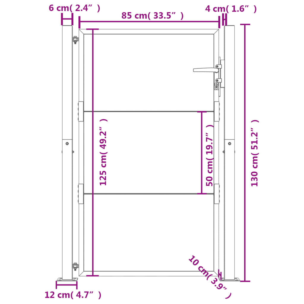 vidaXL Πύλη Κήπου 105 x 130 εκ. από Ατσάλι Corten