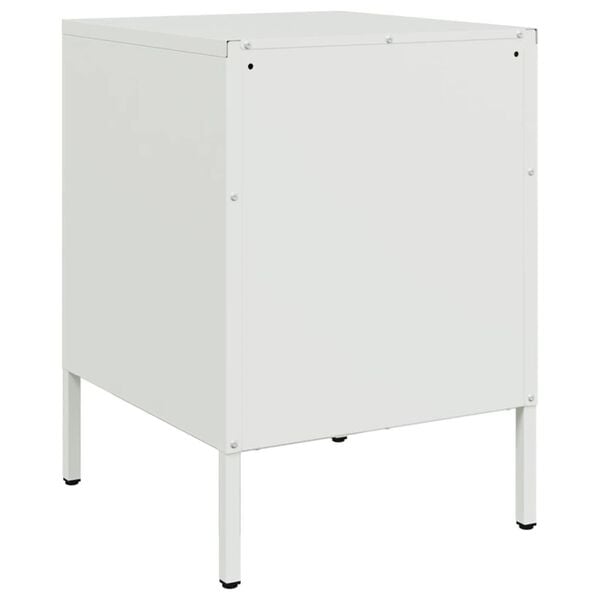 vidaXL Κομοδίνο Λευκό 36x39x50,5 εκ. από Χάλυβα