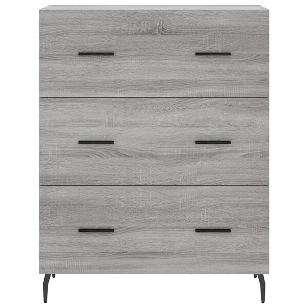 vidaXL Ντουλάπι Γκρι Sonoma 69,5 x 34 x 180 εκ. Επεξεργασμένο Ξύλο