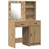 vidaXL &Sigma;&epsilon;&tau; &Tau;&rho;&alpha;&pi;έ&zeta;&iota; &Nu;&tau;&upsilon;&sigma;ί&mu;&alpha;&tau;&omicron;&sigmaf; &mu;&epsilon; LED 2 &tau;&mu;&chi;. Artisan Oak