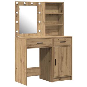 vidaXL &Sigma;&epsilon;&tau; &Tau;&rho;&alpha;&pi;έ&zeta;&iota; &Nu;&tau;&upsilon;&sigma;ί&mu;&alpha;&tau;&omicron;&sigmaf; &mu;&epsilon; LED 2 &tau;&mu;&chi;. Artisan Oak