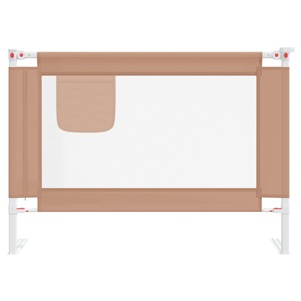 vidaXL Μπάρα Κρεβατιού Προστατευτική Taupe 90 x 25 εκ. Υφασμάτινη