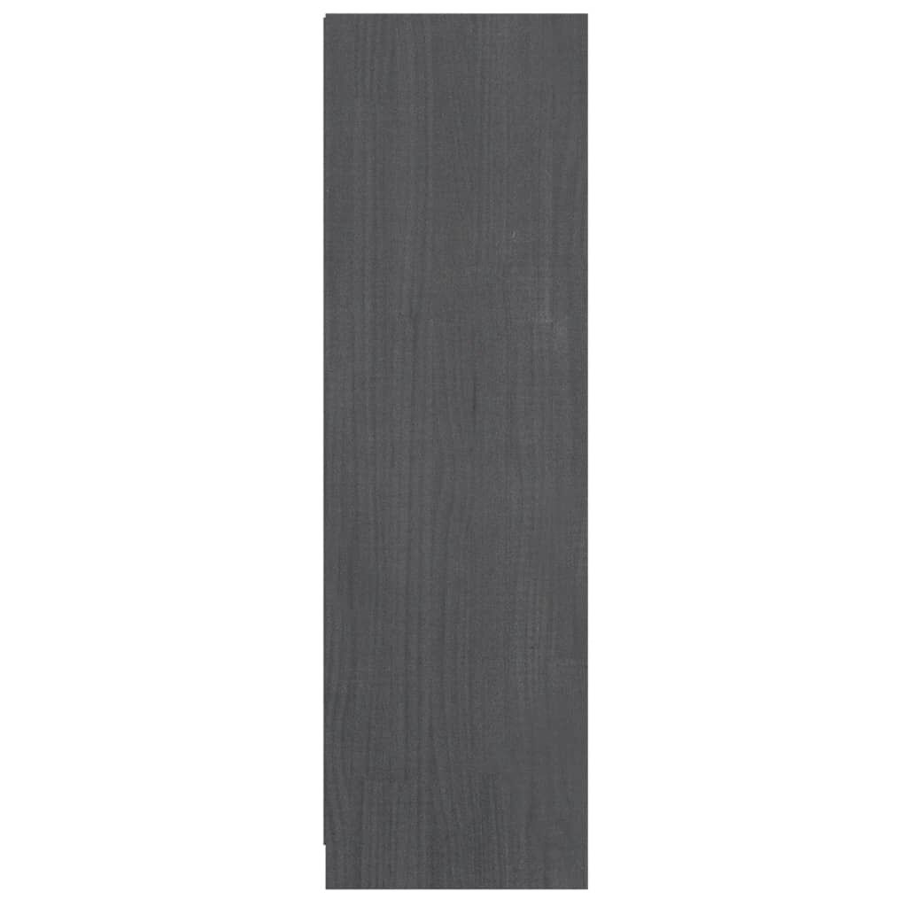 vidaXL Βιβλιοθήκη/Διαχωρ. Χώρου Γκρι 36x33x110 εκ. Μασίφ Ξύλο Πεύκου