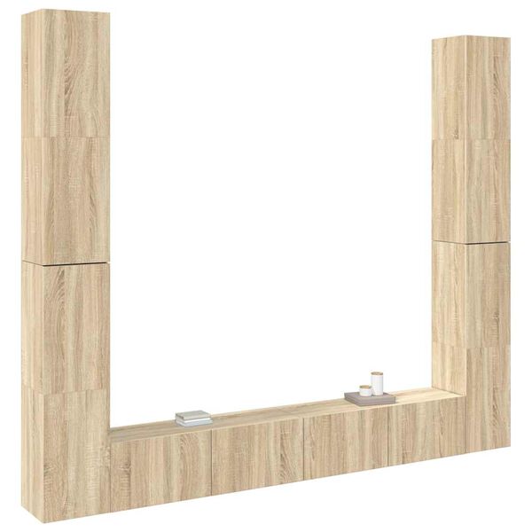 vidaXL Έπιπλο Τηλεόρασης Σετ 6 Τεμαχίων Sonoma Δρυς από Επεξ. Ξύλο