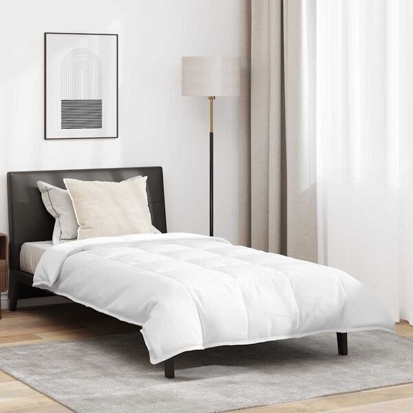 vidaXL Σετ Κουβέρτας με μαξιλάρι 2 pcs Λευκό 155 x 220 cm Πούπουλο