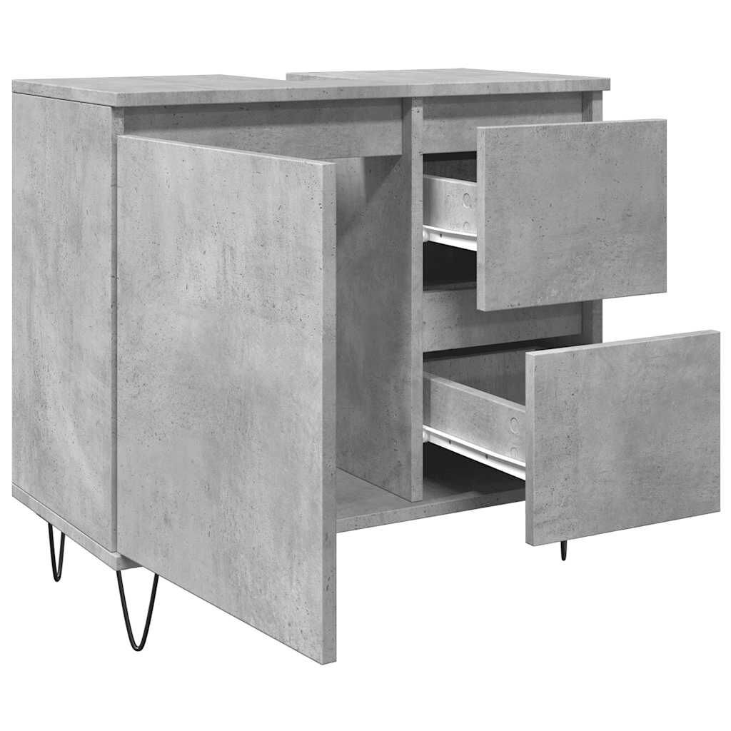 vidaXL Ντουλάπι Μπάνιου Γκρι Σκυροδέματος 65x33x60 εκ. Επεξ. Ξύλο