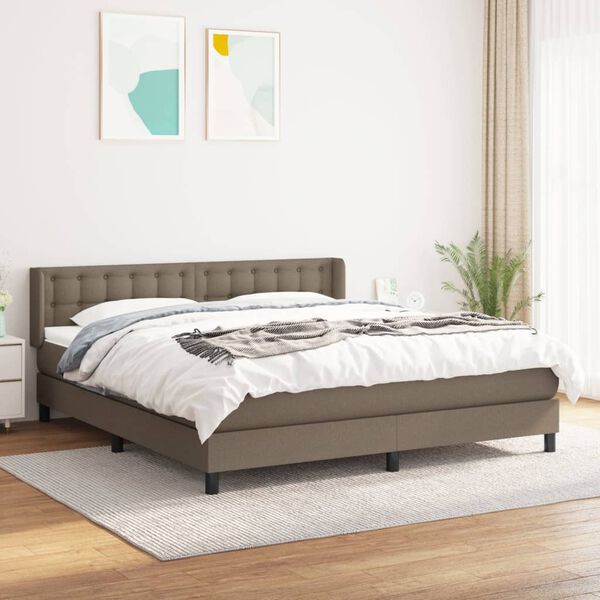 vidaXL &Kappa;&rho;&epsilon;&beta;ά&tau;&iota; Boxspring &mu;&epsilon; &Sigma;&tau;&rho;ώ&mu;&alpha; Taupe 160x200 &epsilon;&kappa;. &Upsilon;&phi;&alpha;&sigma;&mu;ά&tau;&iota;&nu;&omicron;