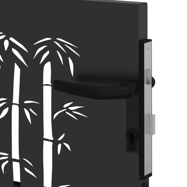 vidaXL Πύλη Κήπου Άλλο Μαύρο 105 x 100 εκ Ατσάλι με Επικάλυψη Πούδρας