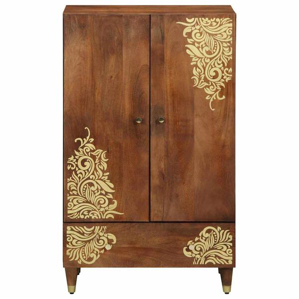 vidaXL Highboard με ράφι Καφέ 60 x 33.5 x 100 εκ. Μασίφ ξύλο μάνγκο