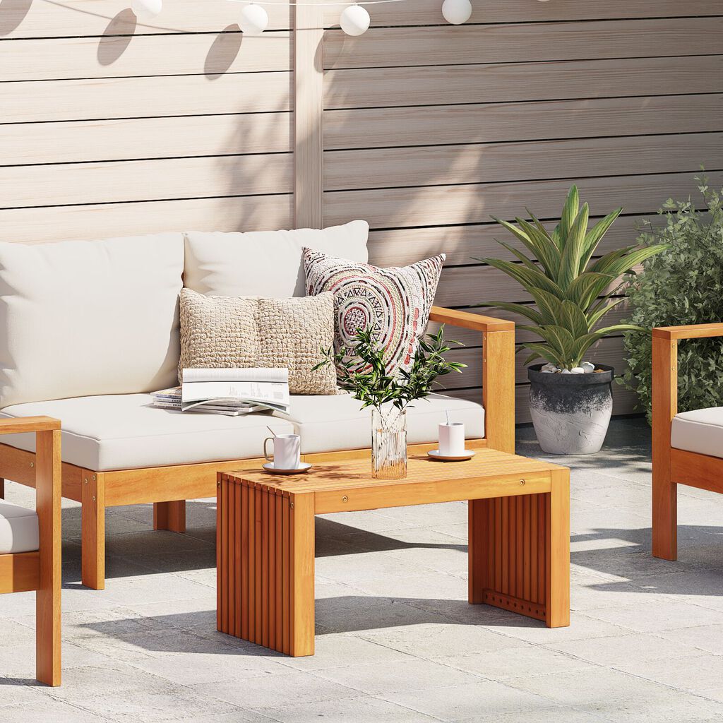 vidaXL Τραπεζάκι Καφέ 70x35x35 εκ. Συμπαγές Ξύλο Ακακίας