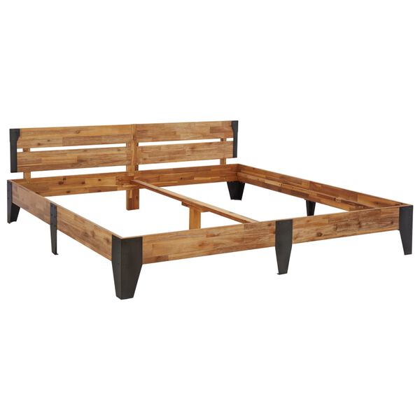 vidaXL Πλαίσιο Κρεβατιού 180 x 200 εκ. Μασίφ Ξύλο Ακακίας Βουρτσισμένο