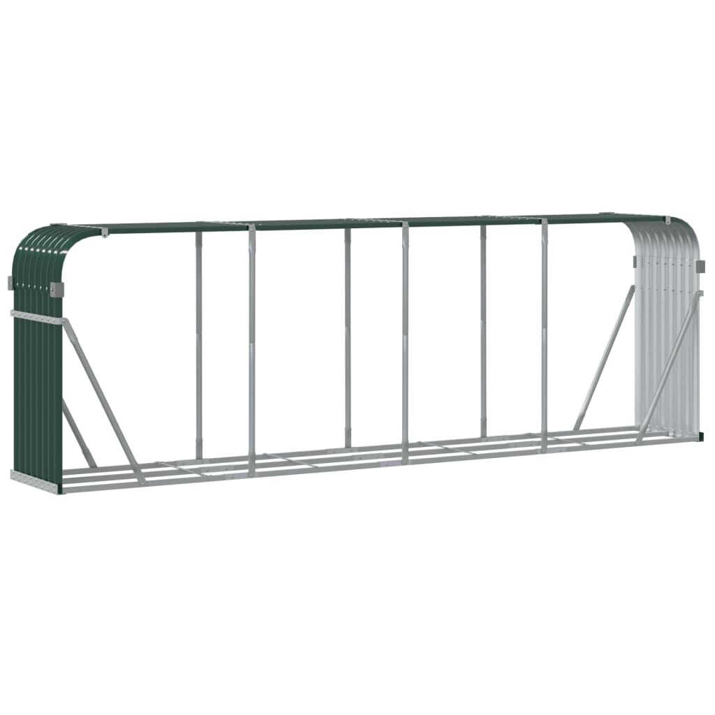 vidaXL Ξυλοθήκη Πράσινη 300 x 45 x 100 εκ. από Γαλβανισμένο Ατσάλι