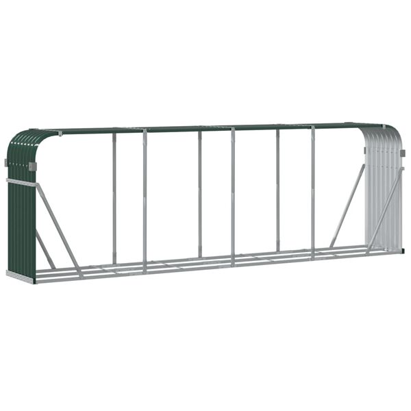 vidaXL Ξυλοθήκη Πράσινη 300 x 45 x 100 εκ. από Γαλβανισμένο Ατσάλι