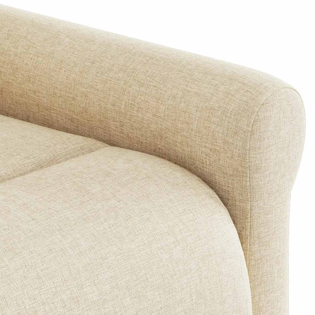 vidaXL Πολυθρόνα Μασάζ Ανακλινόμενη με Ανύψωση Κρεμ Υφασμάτινη